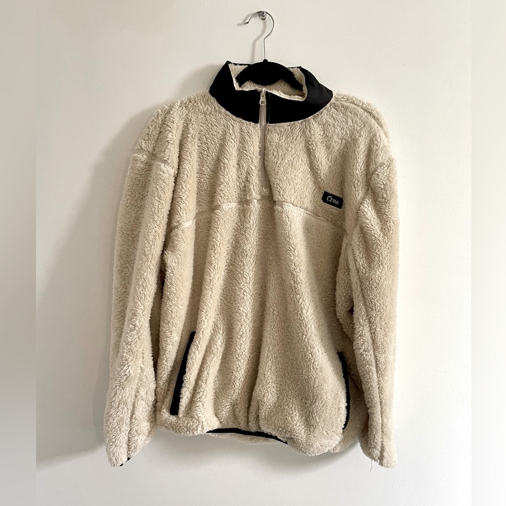 ZYIA Active Quarter Zip Teddy - Cream - 2XL